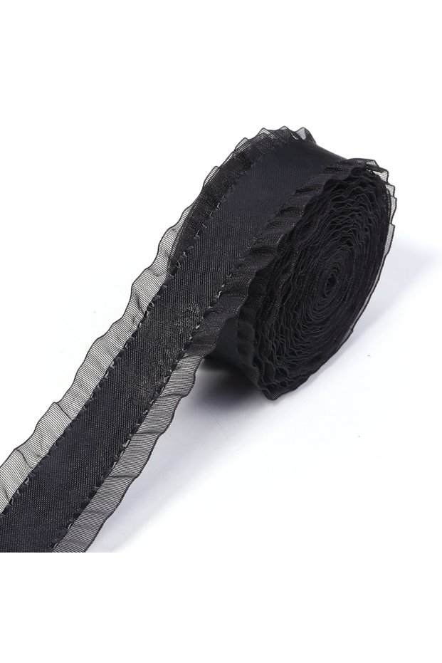 2.5cm 5Yards Black Skirt Shape Satin Ribbon, Hair Bow, Lace Gift, Wedding Sewing Accessories, Tablec