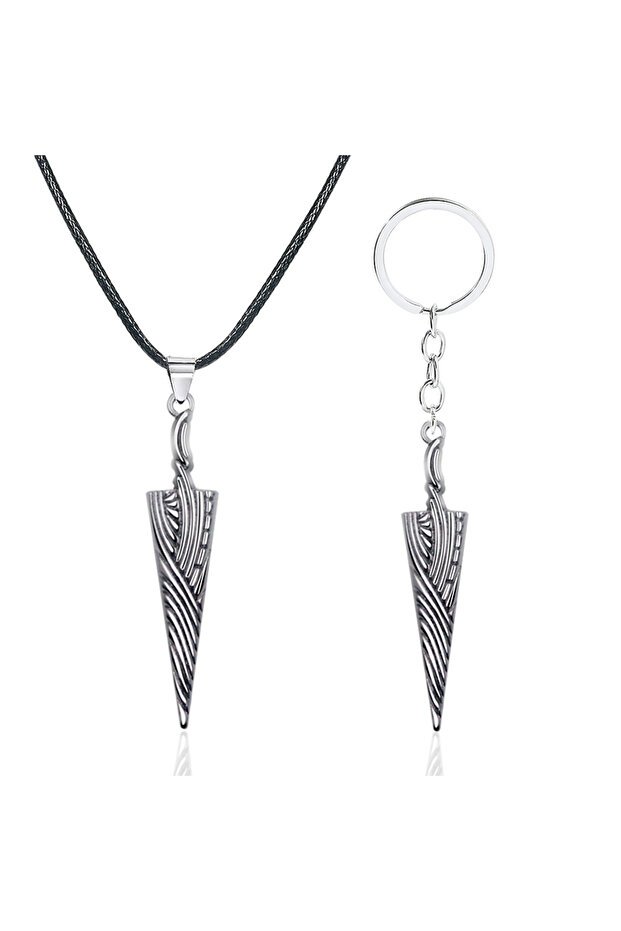 2pcs New Game Hollow Knight Bone Nail Keychain Necklace Pure Nail Sword Metal Pendant Keyring Cospla
