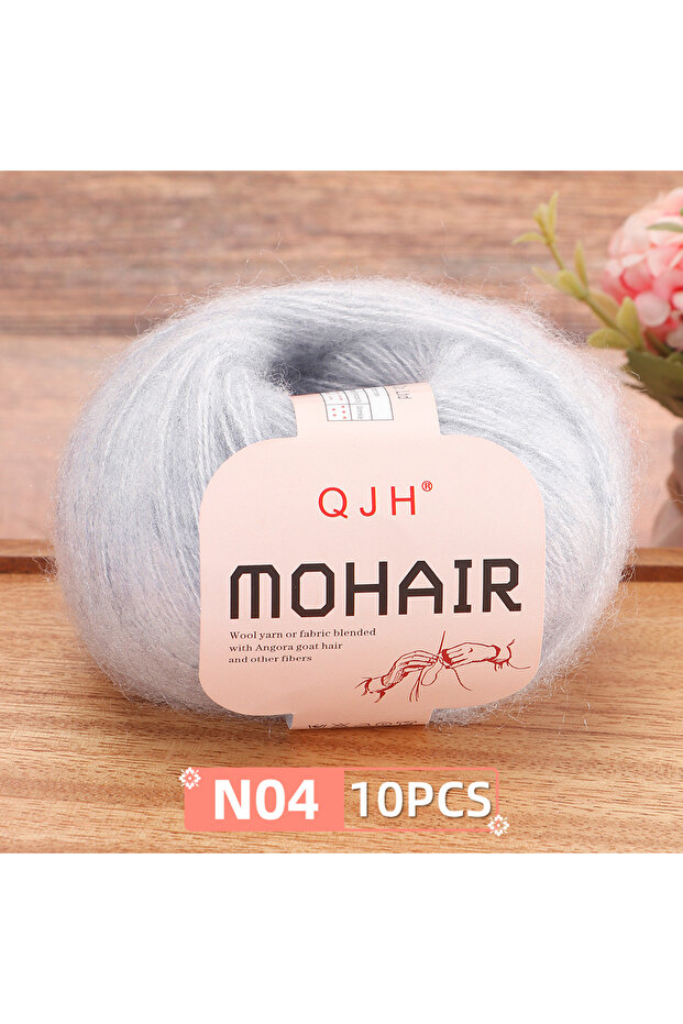 N04 - 10PCS 10 PCS Premium Soft Mohair Crochet Yarn for DIY Knitting & Crochet - Hand Woven Shawl, S