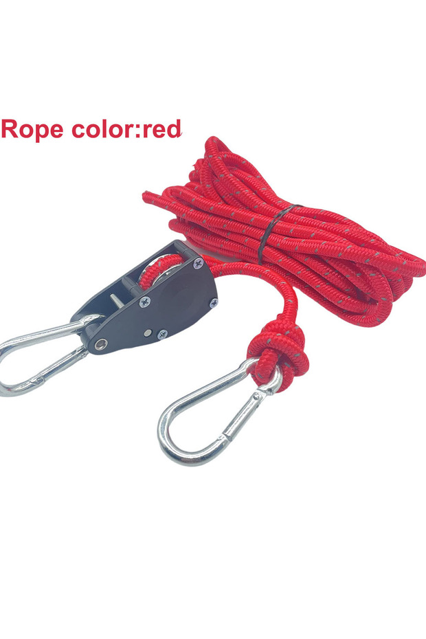 1pc red 6mm Camping Reflective Tent Tie Down Rope Tightener Fastening Wind Rope Buckle Pulley Ratche