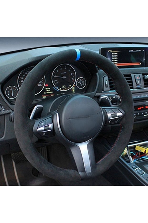 Style 6 Car Steering Wheel Cover Anti-Slip Suede Leather For BMW M Sport 1 Series F20 M135i M140i M