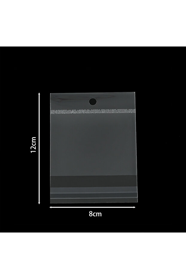 8x12cm 100pcs Transparent Self Adhesive Bag Plastic Hanging Opp Pouches Seal Gift Bag for Jewelry Di