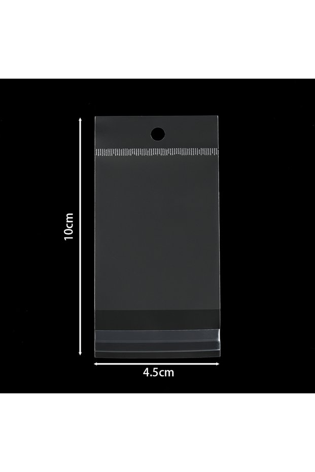 4.5x10cm 100pcs Transparent Self Adhesive Bag Plastic Hanging Opp Pouches Seal Gift Bag for Jewelry