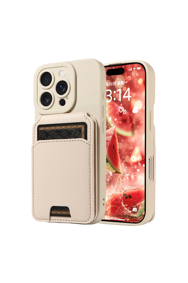 iPhone 13 mini Artificial leather Beige TPU Leather Wallet Case for IPhone16 15 14 13 12 11 Pro Max