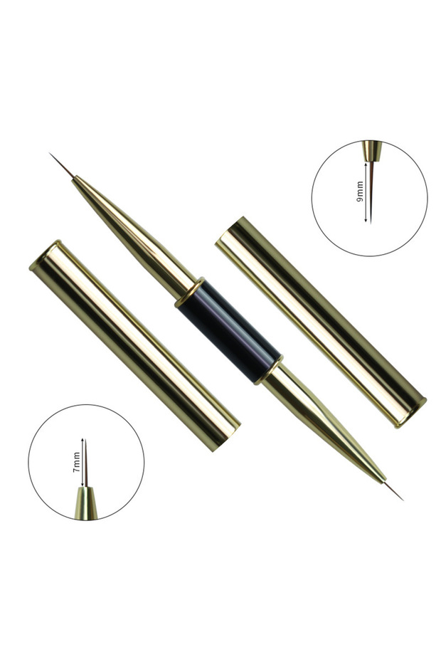 G-B243-7 Dual End Nail Art Stripes Lines Liner DIY Painting Brush Liquid Powder Acrylic UV GEL Exten