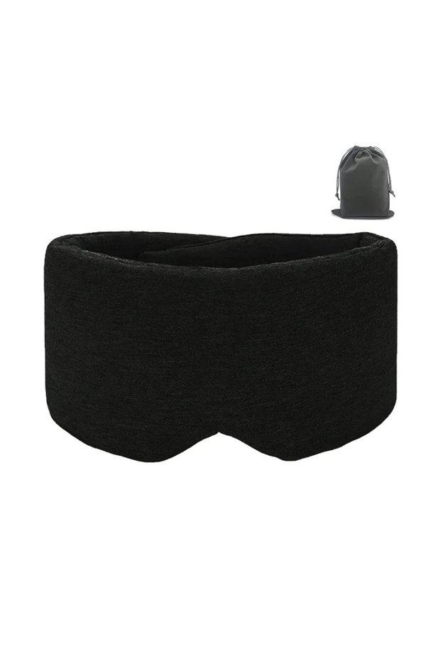 Black Cotton Sleep Eye Mask,100% Blocking Light Sleeping Mask for Side Sleeper,Soft Zero Pressure Co