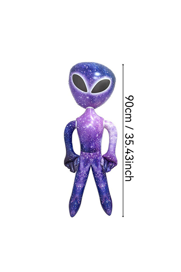 PURPLE Print Inflatable Alien Toy, Purple Starry Pattern Alien Figure, Themed Party Decoration, I..