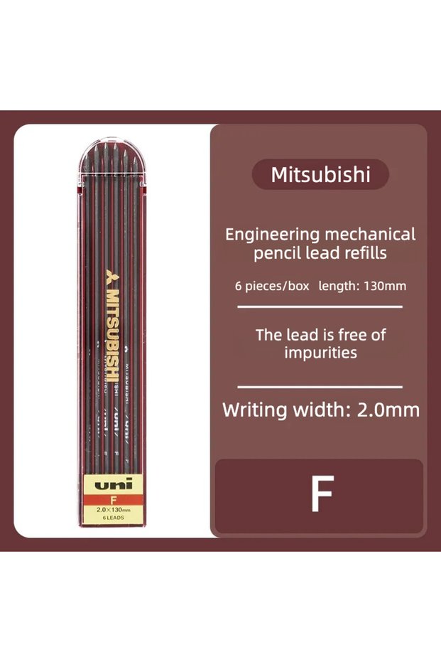 1box F Japan UNI Engineering Mechanical Pencil Leads 2.0mm Pencil Refills, Universal Sharpener DPS-6