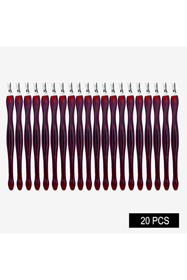 20PCS-RED 5/10/20/50Pcs Dead Skin Remover Nail Art Fork Cuticle Remover Nipper Pusher Trimmer Stainl