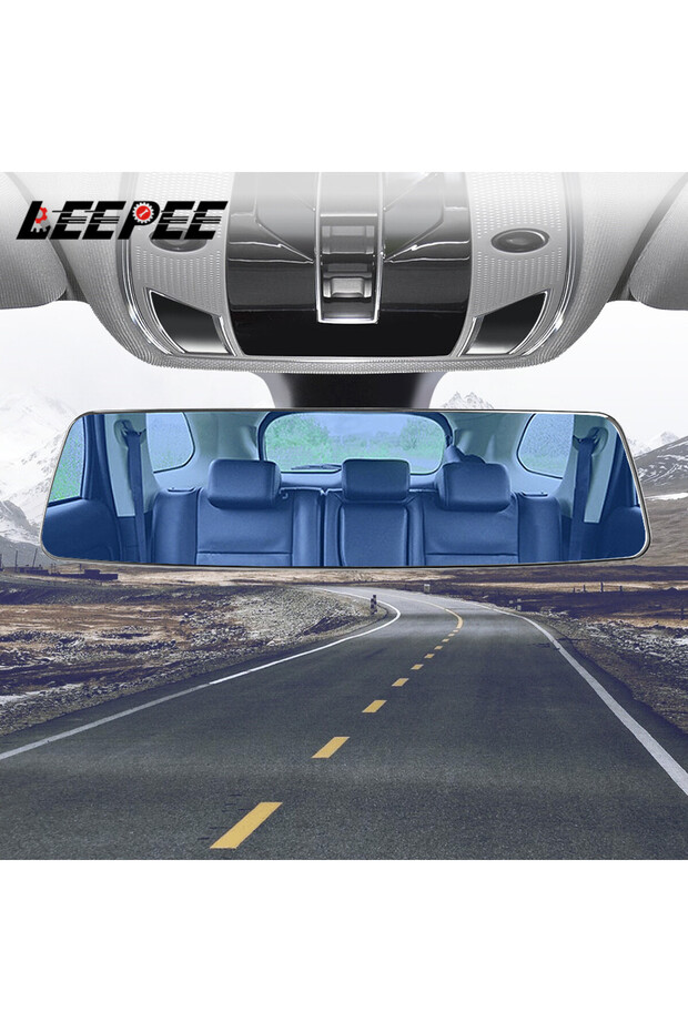 2.5D Full Screen HD Glass Anti-glare Wide-angle Blue Frameless Mirror Car Interior Rear View Mirror