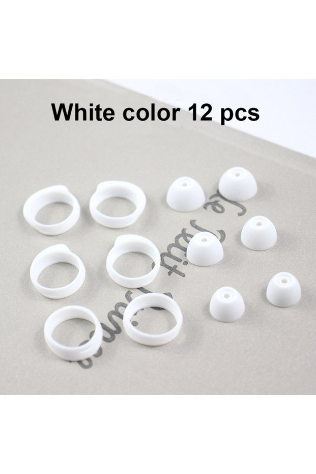 White 12pcs Earphone Silicone Case For Samsung R170/R175 Galaxy Buds+ Ear Pads Cushion Bluetooth Hea