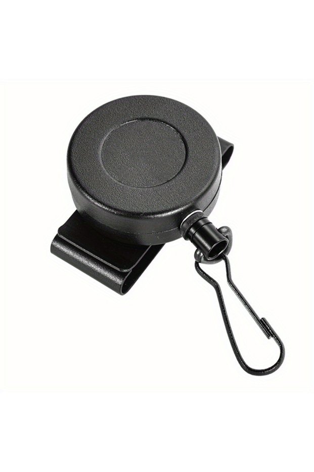 black Anti-Loss Retractable Easy-pull Keychain with Belt Clip Steel Wire Rope and High Rebound Elast