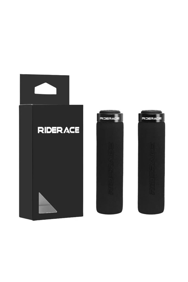 black RIDERACE Bicycle Handlebar Grips Soft Sponge Anti-skid Shock-absorbing For MTB Mountain Bike H