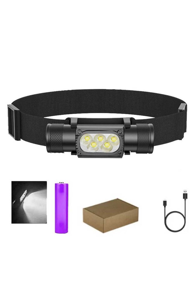 2000mah Battery Mini LED Headlight 1920LM White 7000-8000K Flashlight Use 18650 Battery Memory Headl