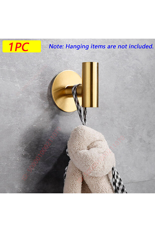 1 Piece Golden Hook 1/2PCS Adhesive Wall Hook Stainless Steel Robe Sticker Hooks Towel Coat Key Pant