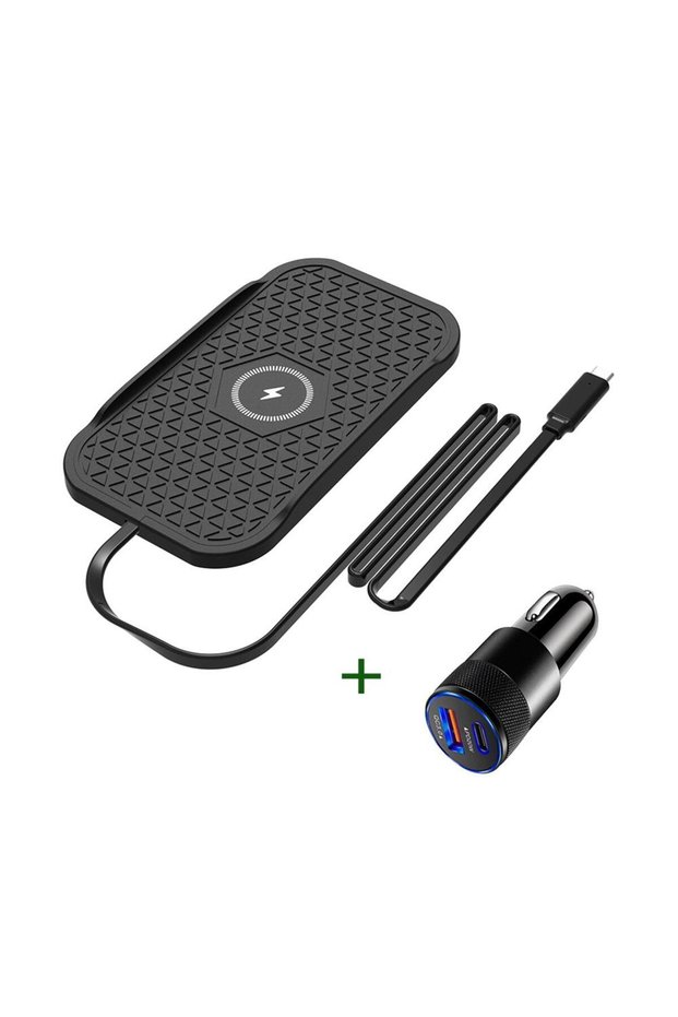 Black with Car plug Bonola Car Phone Wireless Charger Anti-Slip Mat For VW/Toyota/Audi Universal Veh