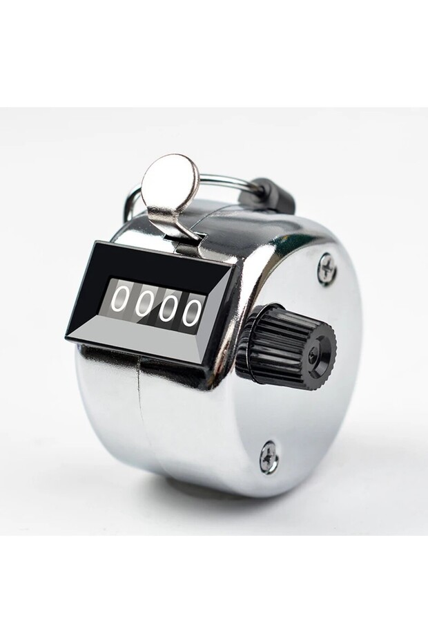 Silver Manual Recording Mechanical Counter Four Digit Traffic Warehouse Points Cargo Readings Digita
