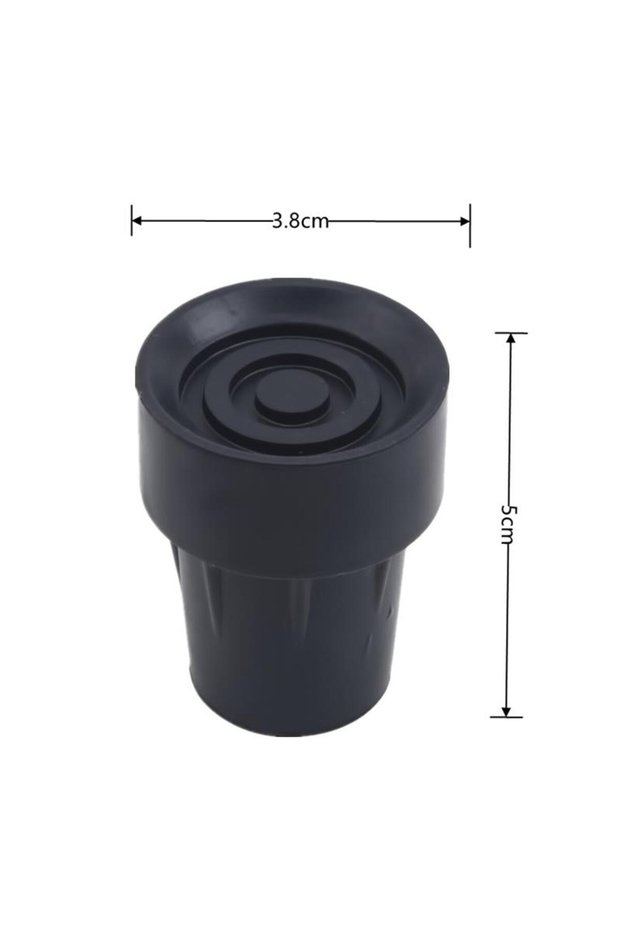 black Trekking Pole Cap Walking Stick Crutch Cane Bottom Pads Cover Ferrule Non-slip Foot Cover ...