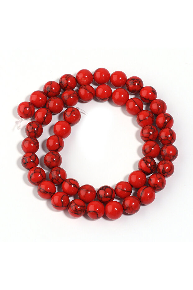 Red pine stone 8mm 1 Strand Red Turquoise Stone Beads 4/6/8/10/12mm Round Natural Gemstone Bead for