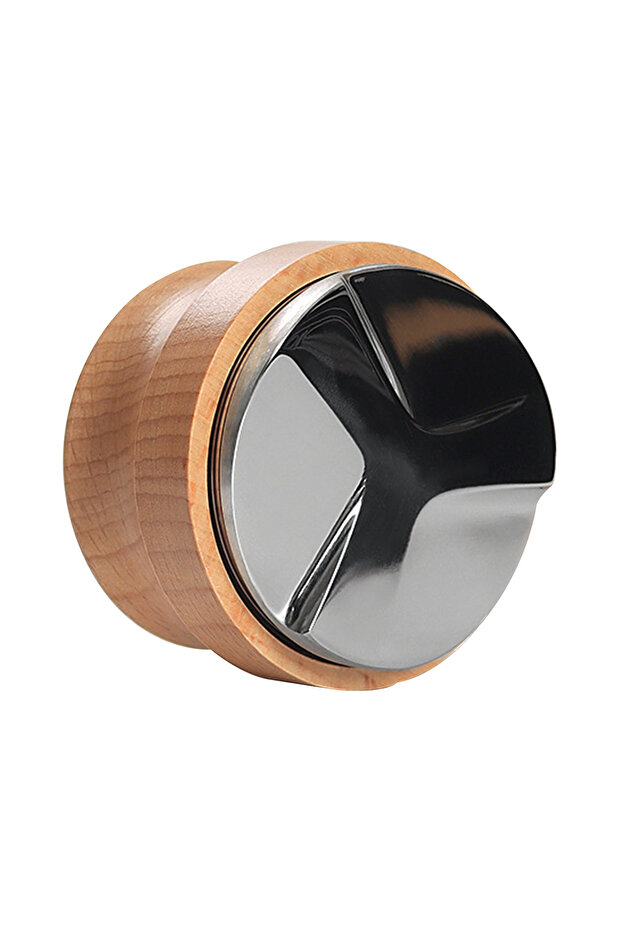 58mm Wooden Coffee Tamper, Professional Espresso Hand Tampers 51/53/58mm, Adjustable Depth, Stainles