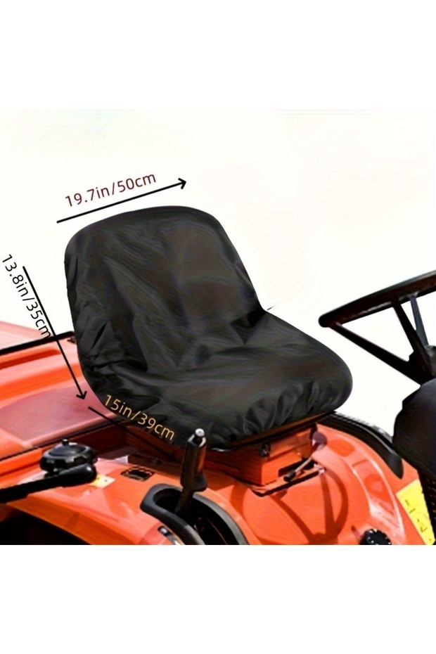 black 1 PC Heavy-Duty Tractor Seat Cover for Kubota Cadet Mahindra Riding Lawn Mowers - Black Polyes