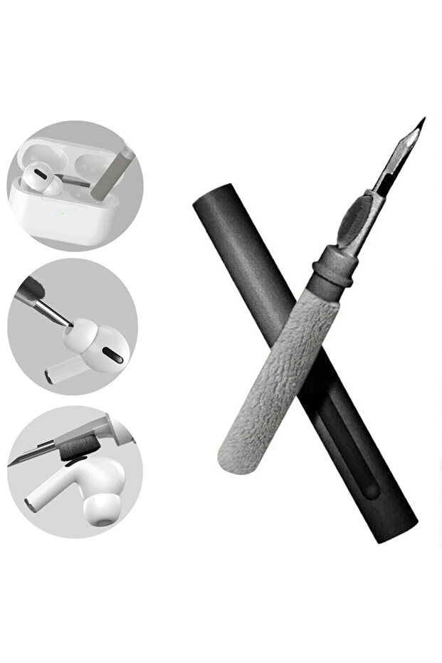 1pcs Black 3IN1 Portable Cleaning Pen Headphones Mobile Phone Tablet Dust Dirt Clean Tool For iPhone
