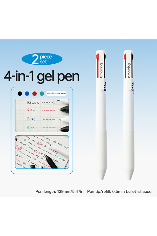 ML26-3 2-Pack Spectrum 4-Color Click Pen - Multicolor Gel Pen Set, Smooth Writing for Office & Study