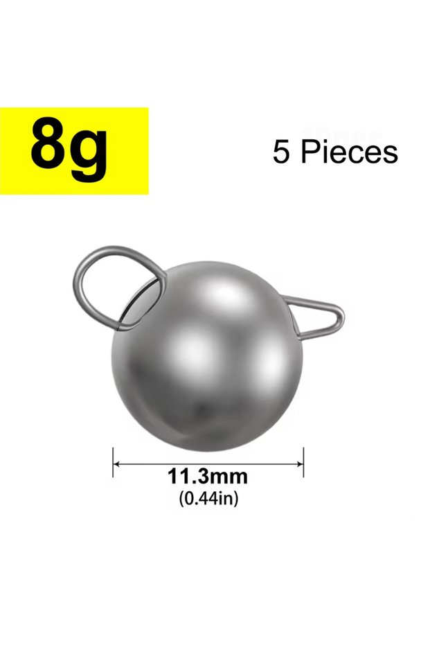 8g Mrlurion 5pcs 2g 4g 6g 8g 10g 12g 14g 16g Deep Water Round Ball Weight Soft Lure Baits Fishing Si
