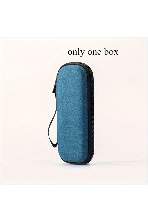 Blue 1pc Vintage Razor Travel Case - EVA Hard Shell Storage Bag for Shaving Kit, Durable & Protectiv