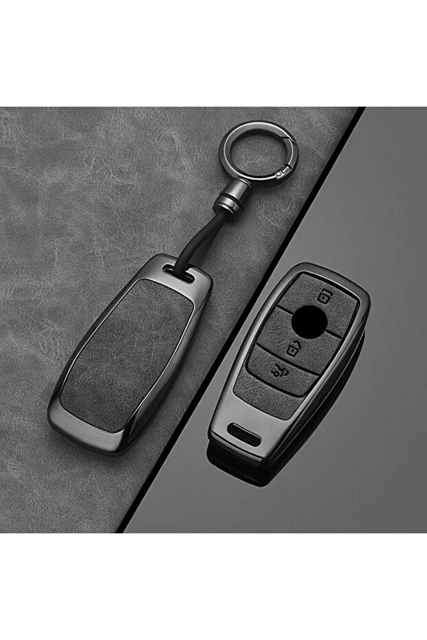 Set 2 Alloy Style Car Key Case Cover Shell Fob For Mercedes Benz A C E S G Class GLC CLE CLA GLB GLS