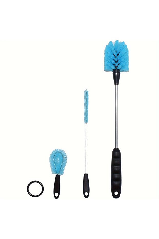 1 Set 3-in-1 Stainless Steel Water Bottle Brush Set Cleaning Brush Long Handle Water Bottles Cleaner