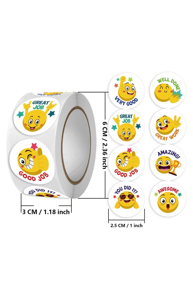 H0895-500pcs 500Pcs Reward Stickers Motivational Stickers Roll for School Reward Students Teachers C