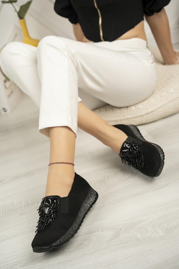 Sdf 332 Black Suede Stone Women's Shoes