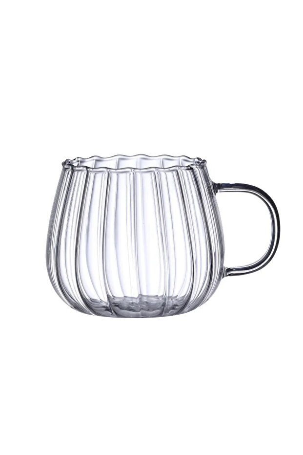 400ML Clear 400ml High Borosilicate Glass Coffee Cups Creative Striped Mug Breakfast Milk Glass Wate