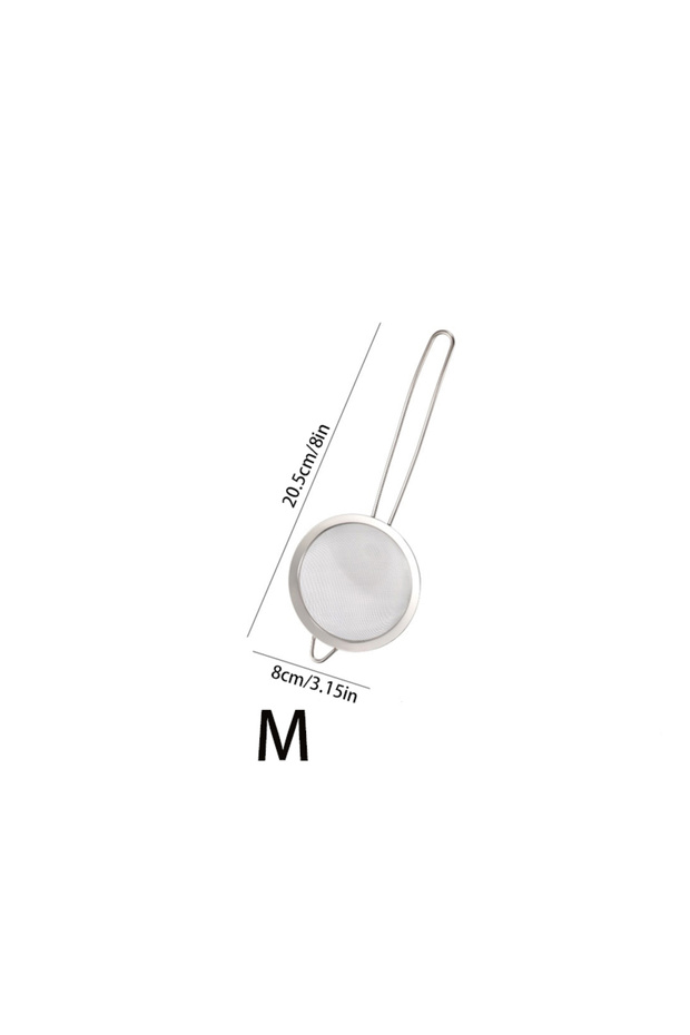 M 3pcs Stainless Steel Fine Mesh Strainer With Sturdy Handle And Hook, Colander Sifter For Juice Soy