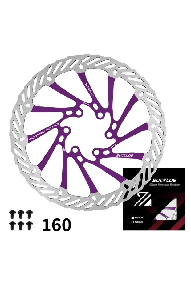 BUCKLOS Purple-160MM BUCKLOS Bike Brake Rotor G3 160mm 180mm 203mm Hydraulic Disc Brake Rotors with