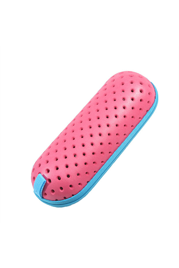 Rose red EVA Swimming Goggles Storage Box with Clip & Drain Holes Goggles Protective Case Breatha