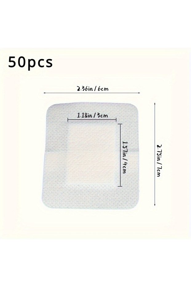Trumpet 50pcs Breathable Edge Gauze Patch, Self-adhesive Wound Dressing, Anti-seepage Elastic Transp