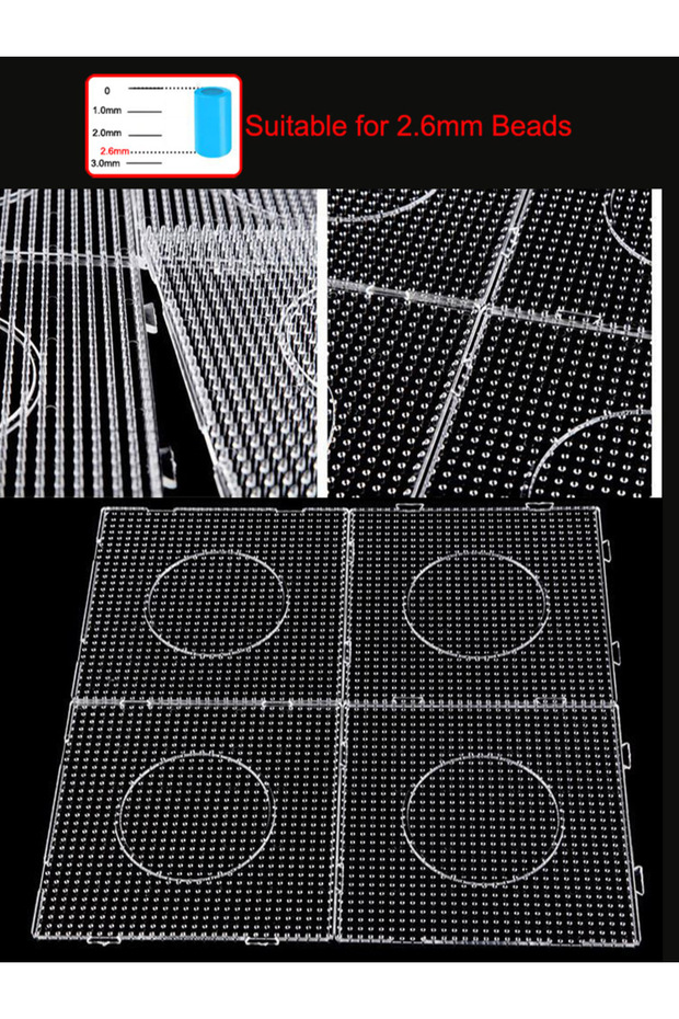 2.6mm 4pcs 4Pcs/Hama Beads 5.0/2.6mm Large Pegboards Board for Perler Tool Fuse Beads Square Jigsaw