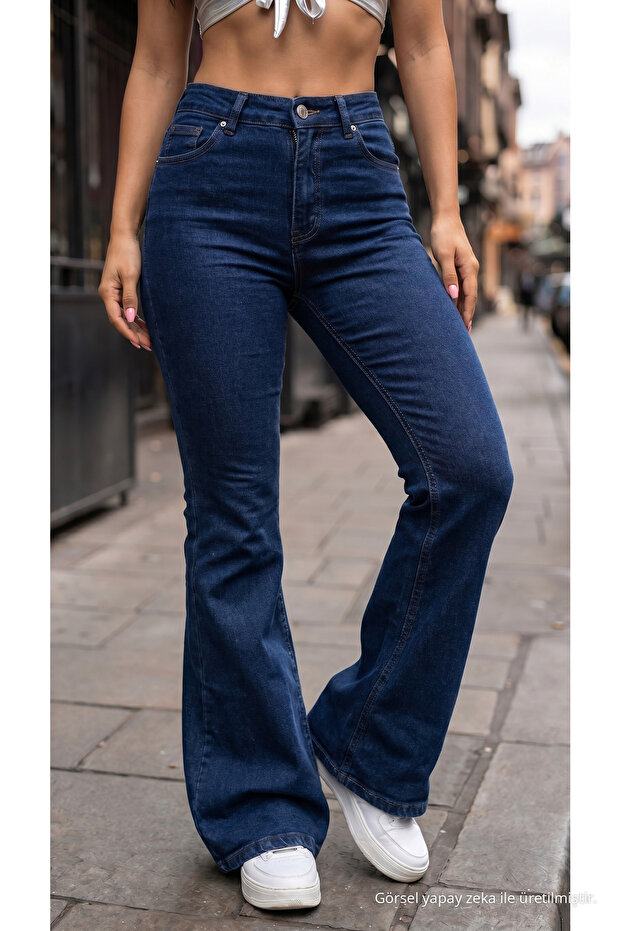 Women's High Waist Stretch Fabric / Stretchy Flared Jean