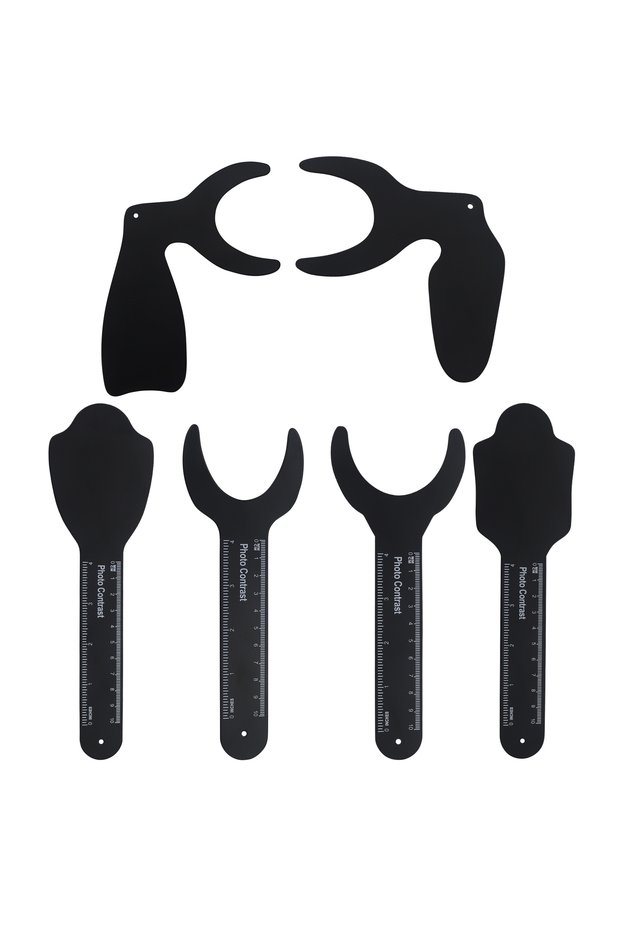 1 set 6-Size Dental Orthodontic Black Background Photo Image Contrast Board Metal Oral Cheek Plate w
