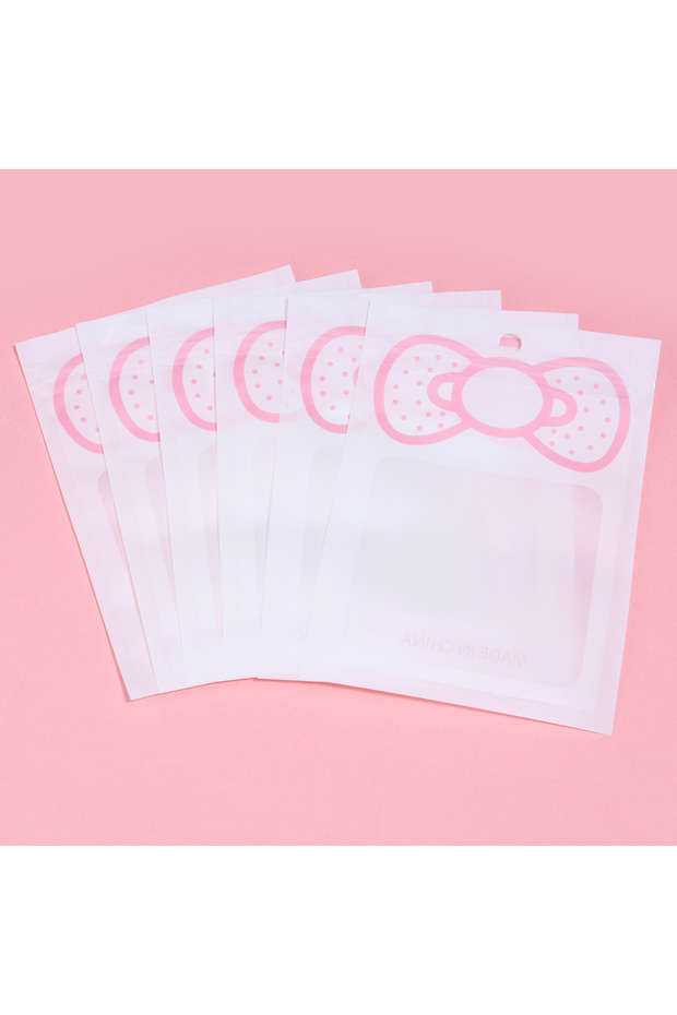 White 10X15cm 20pcs/lot Pink Clear Ziplock Bag Bow Tie Candy Cookies Packaging Bags Jewelry Ornament