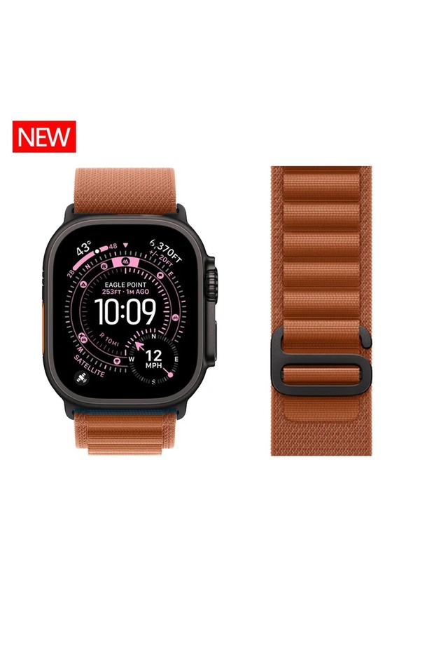 44 45 49 S10-11-46MM Terra Cotta-black Alpine Loop Strap for Apple Watch Ultra 3 Band 49mm 46mm 45mm