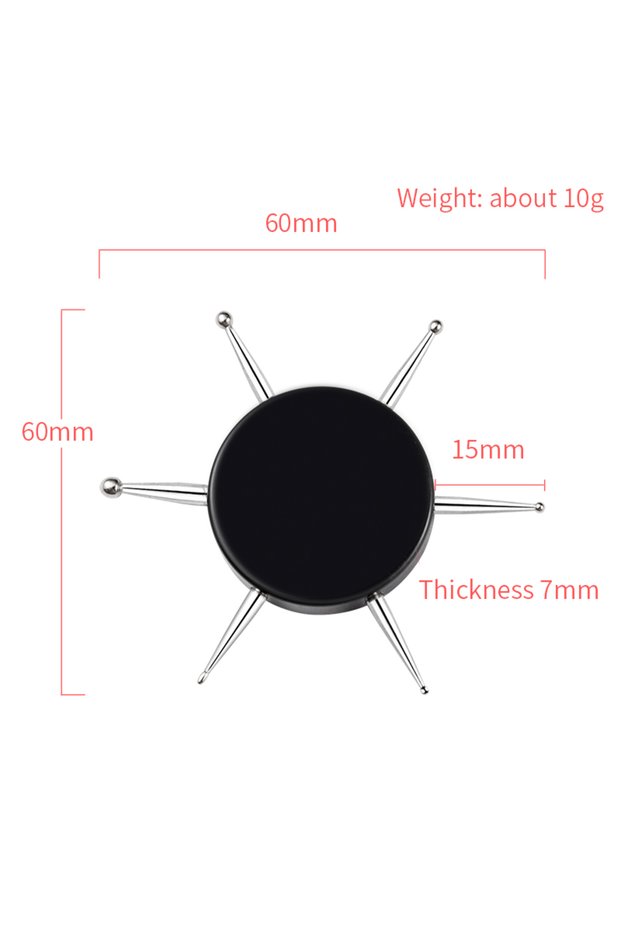 black 6 In 1 Nail Art Dotting Tools Different Head Flying Disc Nail Drill Point Multi-Use Nail Tools