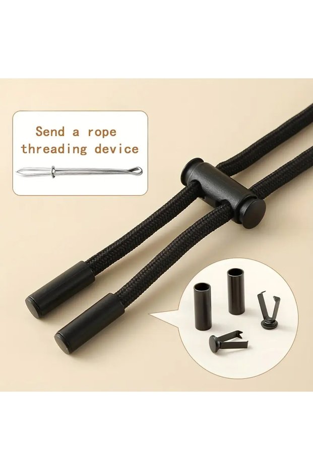 Set A 2M Strong Elastic Band Sweatpants Waist Drawstring Strap With Threading Device ,Cord Lock Stop