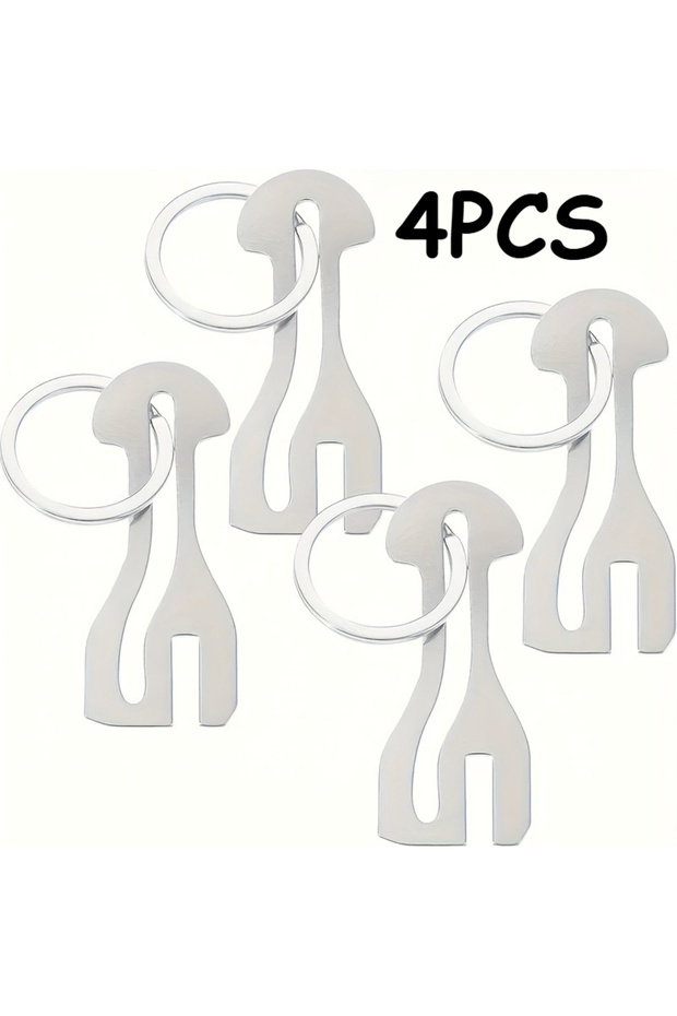 4PCS 4PCS/1PC Reusable Portable Stainless Steel Shopping Cart Token, Shopping Cart Lock Chain, Detac