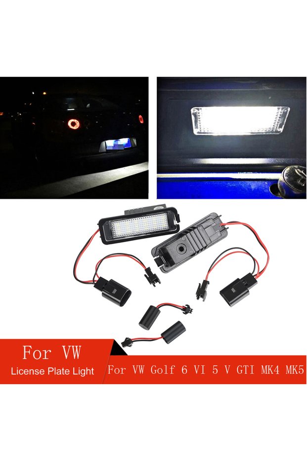 2Pcs Canbus LED License Plate Light For VW Golf 6 VI 5 V GTI MK4 MK5 MK6 Eos Lupo Scirocco Seat Leon