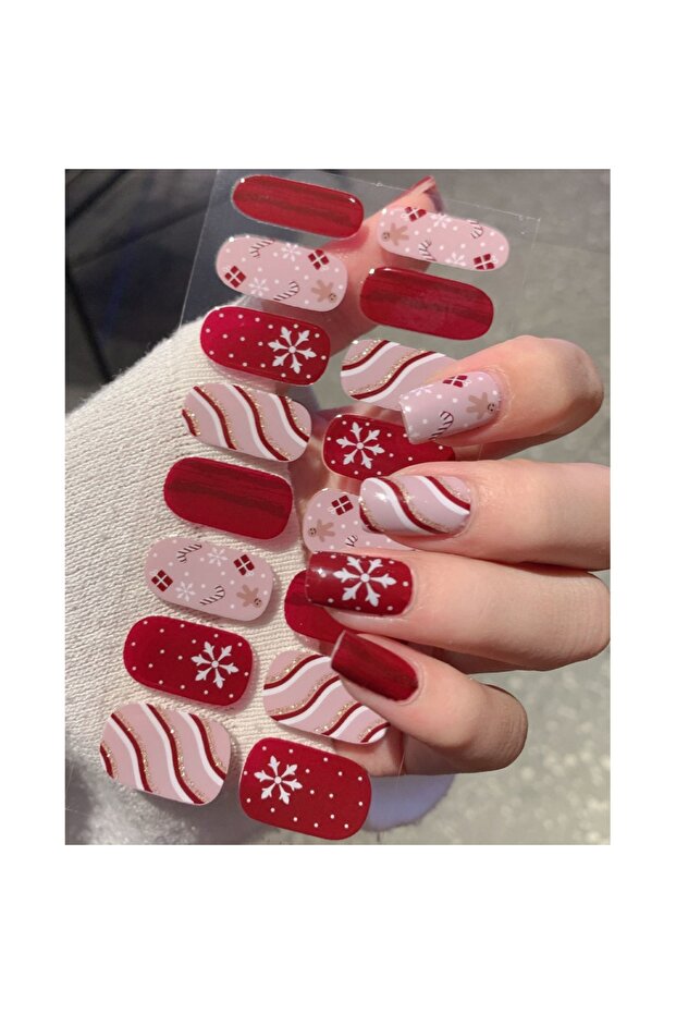 03 6styles Christmas Nail Art Stickers Dot Snowflake Designs Gel Nail Decals Perfect for New Year DI