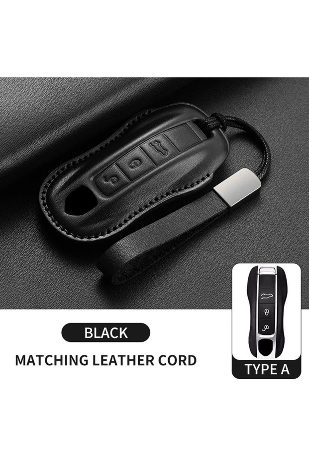 Green B2 Top Layer Leather Car Key Case Cover Shell for Porsche 718 Cayenne Panamera 911 Macan Tayc