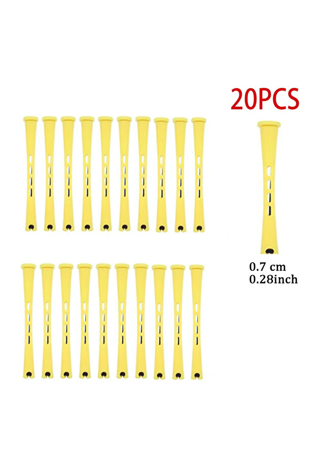 M402 20PCS yellow Rods Irons Plastic Cold 5 Sizes Of Curling 20 Pieces Of Perm Curling Wave Rods Per